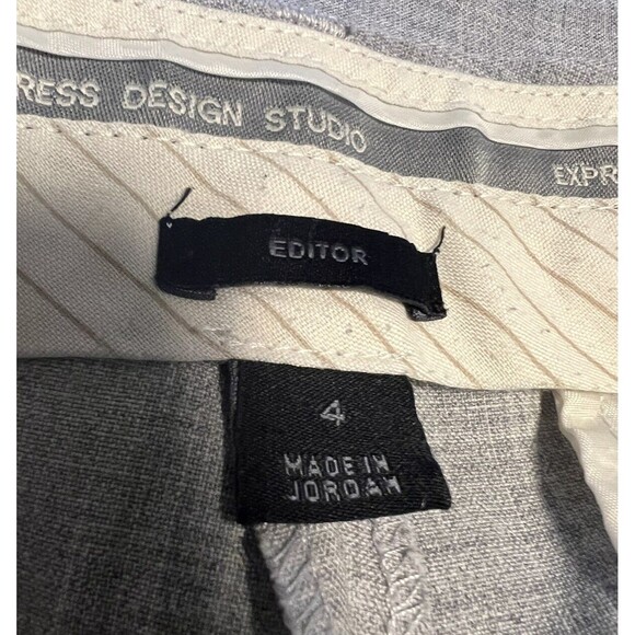 Express Workwear Editor Design Studio Women's Gray Wide Leg Slacks Size 4 - Picture 4 of 10